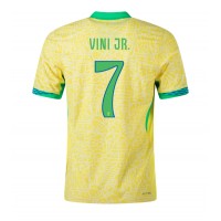 Fotballdrakt Herre Brasil Vinicius Junior #7 Hjemmedrakt Copa America 2024 Kortermet